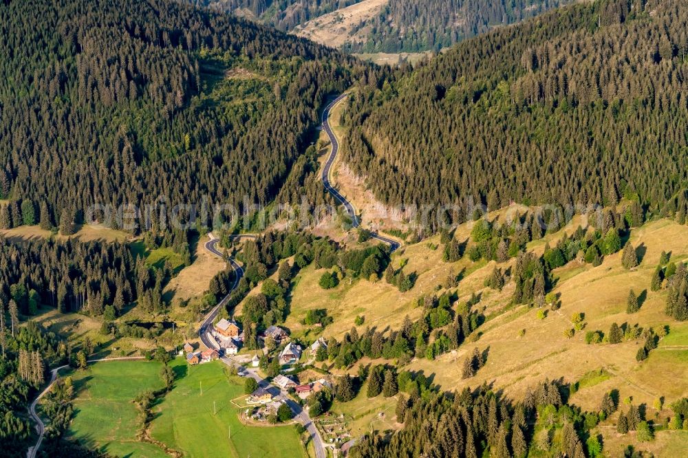 Aerial image Schluchsee - The district Aule in Schluchsee in the state Baden-Wurttemberg, Germany