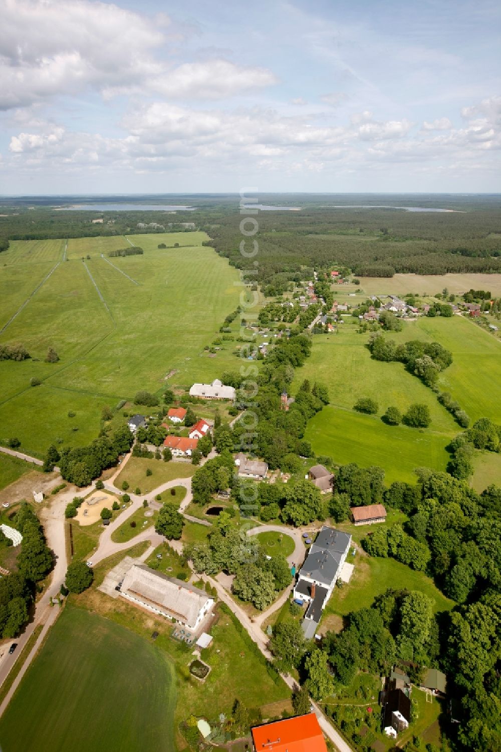 Rechlin OT Boek from the bird's eye view: View of the district of Boek in Rechlin in the state of Mecklenburg-West Pomerania