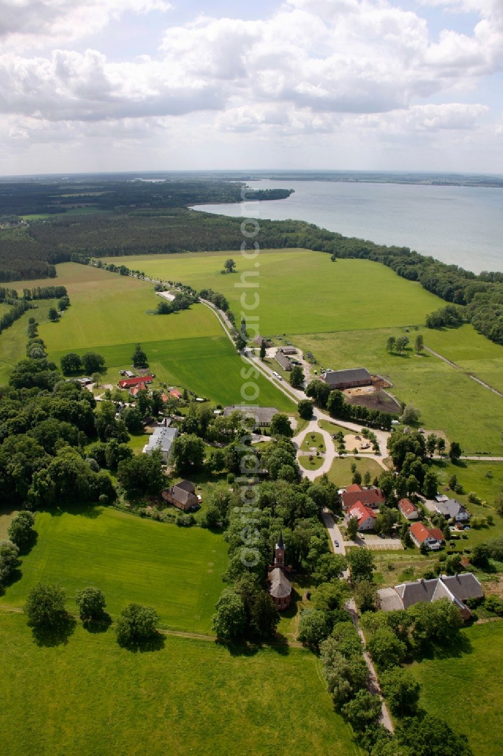 Aerial image Rechlin OT Boek - View of the district of Boek in Rechlin in the state of Mecklenburg-West Pomerania