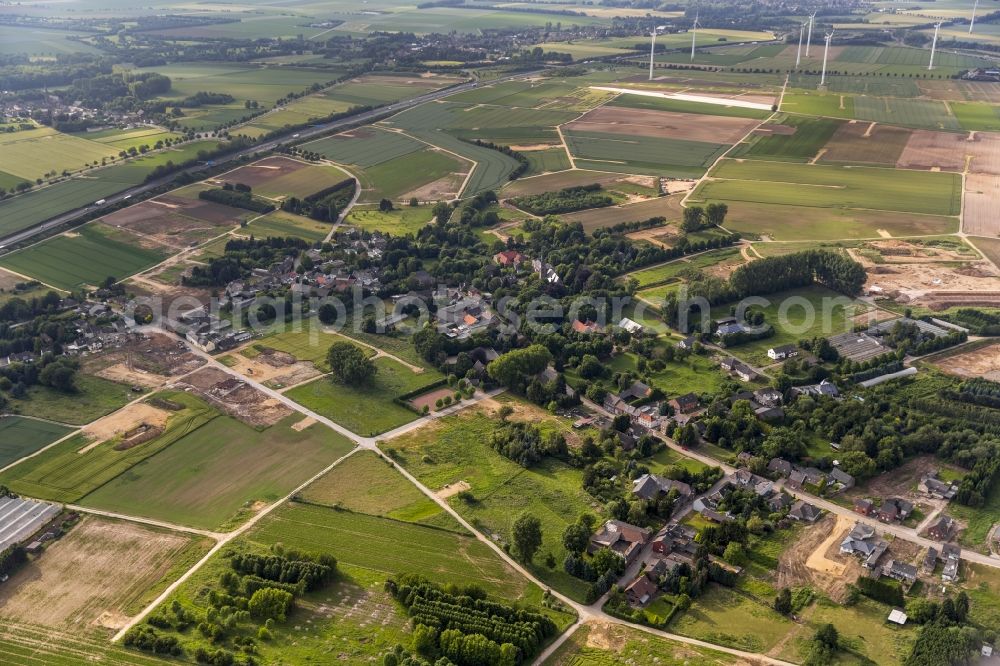 Erkelenz OT Borschmich from above - View of District Borschmich, derelict district of Erkelenz on the edge of lignite mining Garzweiler I at Erkelenz in the state of North Rhine-Westphalia