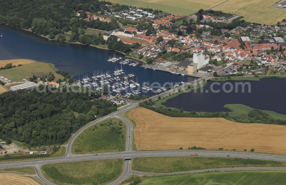 Aerial image Augustenborg - Shore areas Augustenborg- Fjord in Augustenborg in Denmark