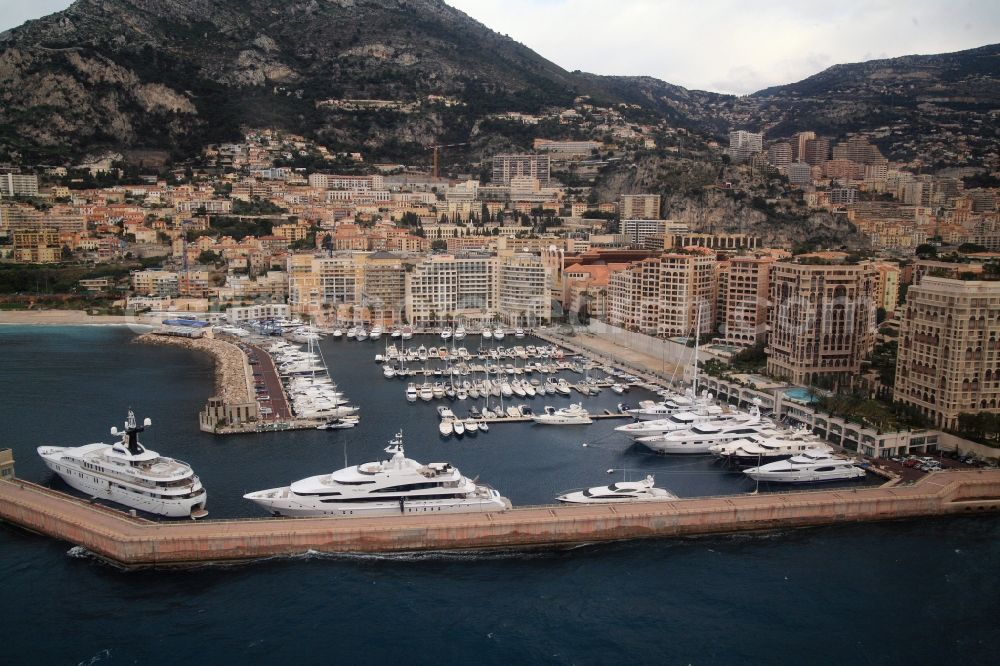 Monaco from above - District Fontvieille of Monaco and Port de Cap d'Ail France