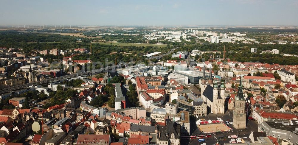 Aerial image Halle (Saale) - District Glaucha in Halle (Saale) in the state Saxony-Anhalt, Germany