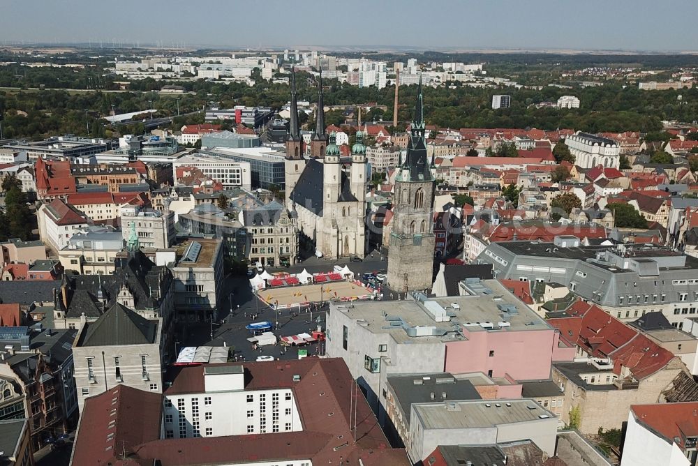 Halle (Saale) from the bird's eye view: District Glaucha in Halle (Saale) in the state Saxony-Anhalt, Germany