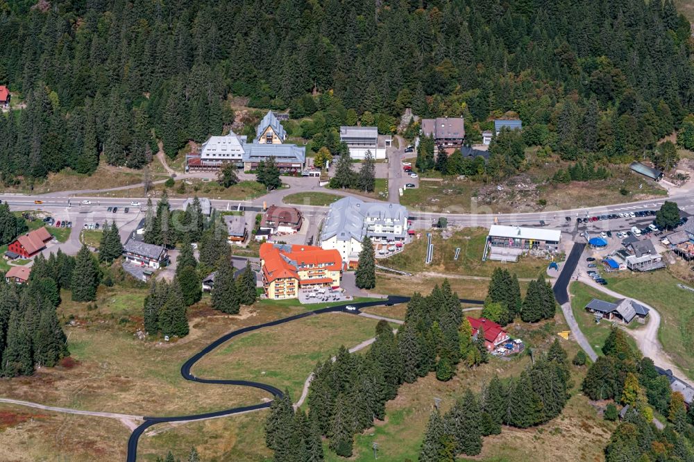 Aerial image Feldberg (Schwarzwald) - The district Grafenmatt Passhoehe in Feldberg (Schwarzwald) in the state Baden-Wurttemberg, Germany