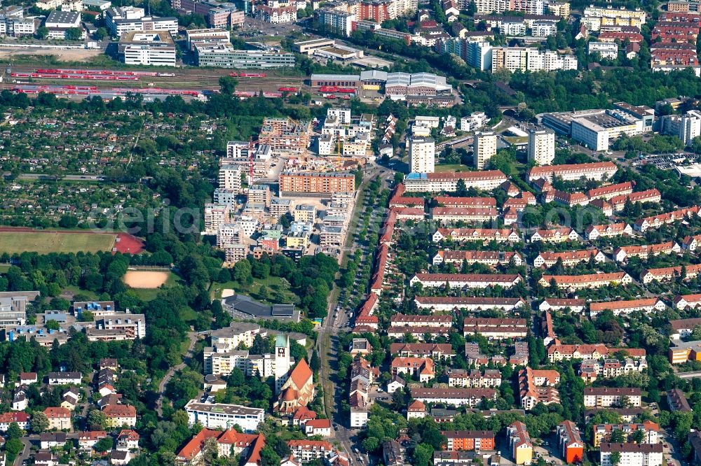 Freiburg im Breisgau from above - The district Haslach in Freiburg im Breisgau in the state Baden-Wuerttemberg, Germany