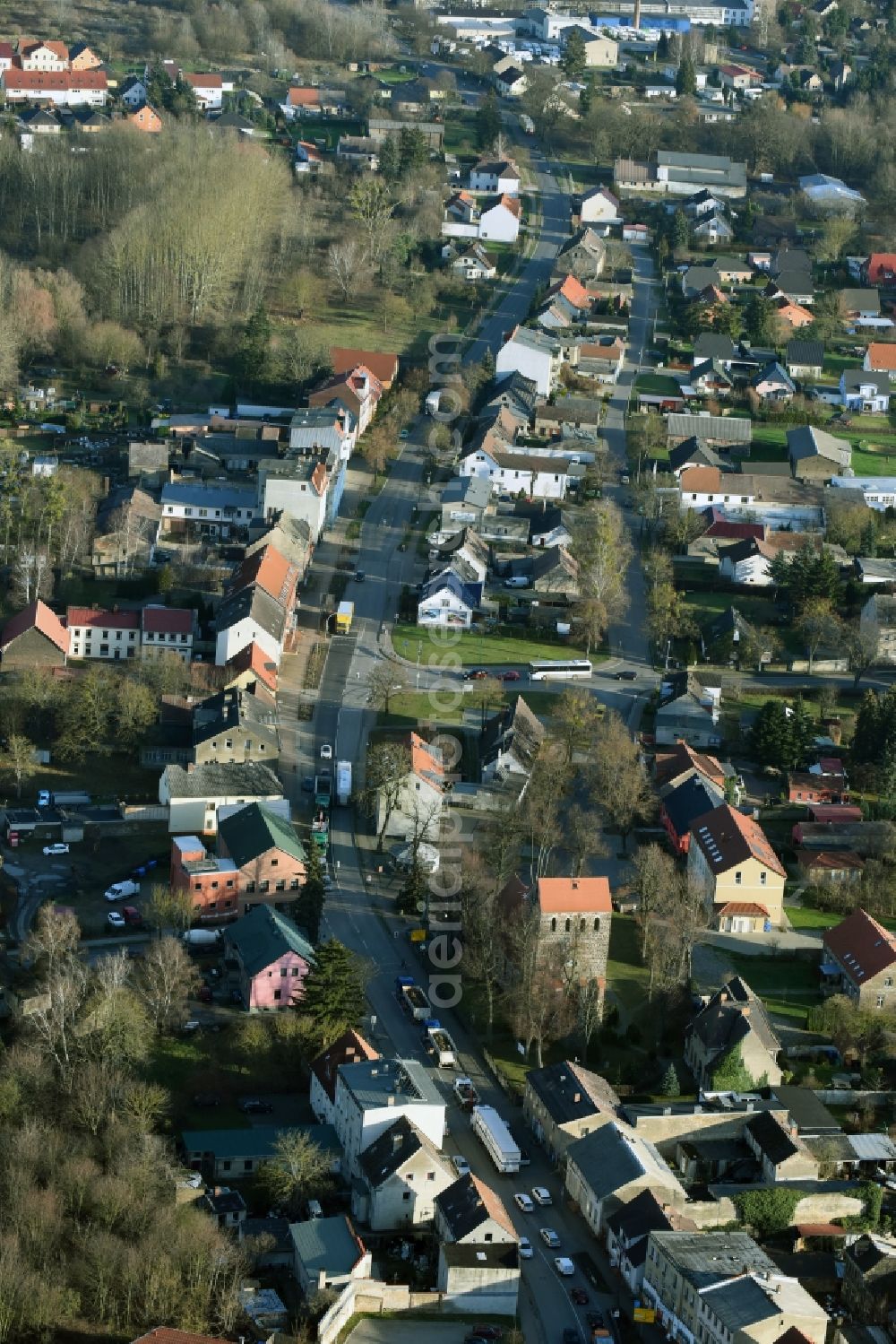 Aerial image Rüdersdorf - The district Herzfelde in Ruedersdorf in the state Brandenburg