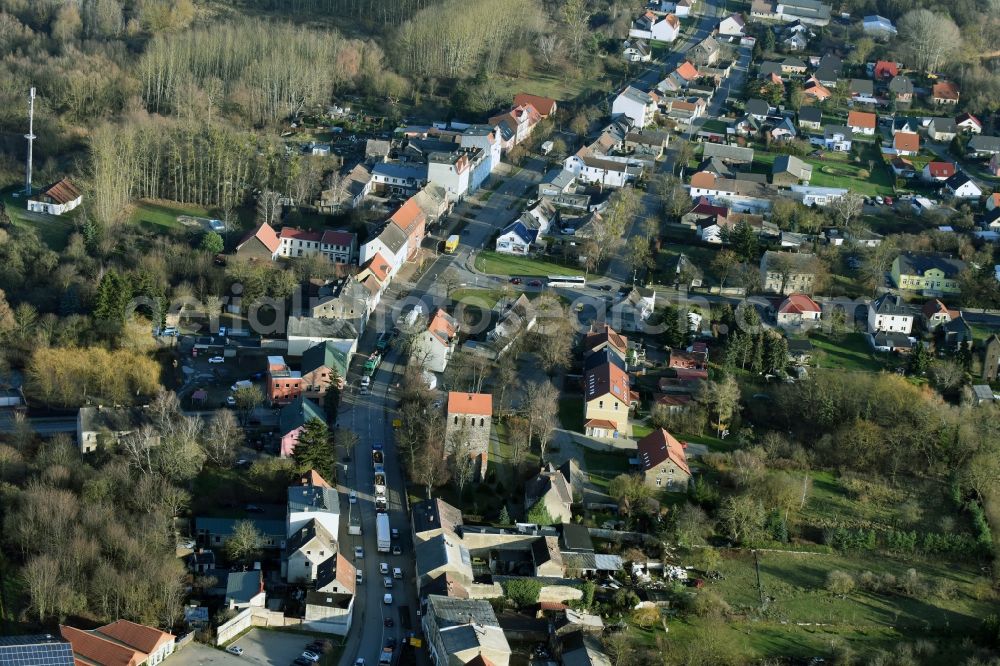 Rüdersdorf from above - The district Herzfelde in Ruedersdorf in the state Brandenburg