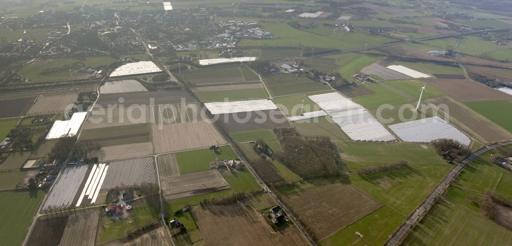 Bottrop from the bird's eye view: View at the local part Kirchhellen in Bottrop in the federal state of North Rhine-Westphalia NRW