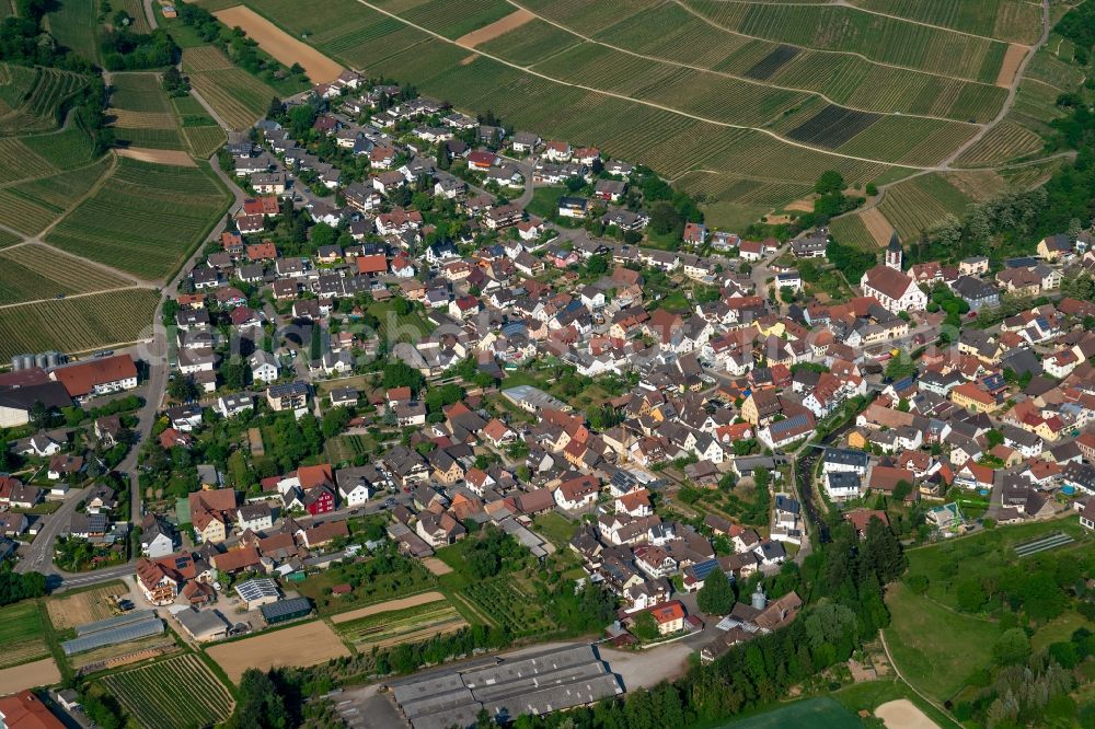 Ehrenkirchen from the bird's eye view: The district Kirchhofen in Ehrenkirchen in the state Baden-Wuerttemberg, Germany