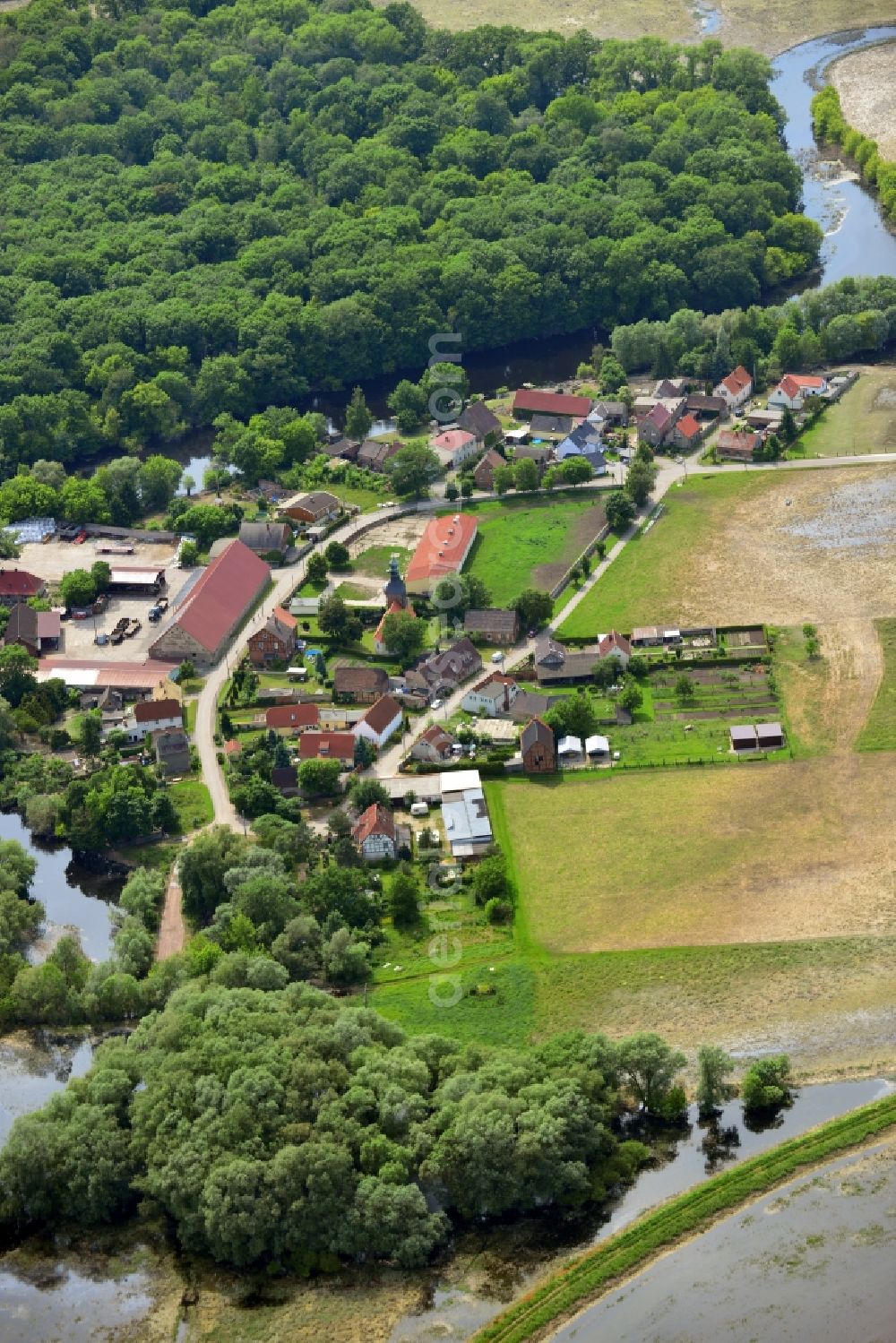 Aerial image Schkopau OT Kollenbey - View of the district of Kollenbey in Schkopau in the state of Saxony-Anhalt