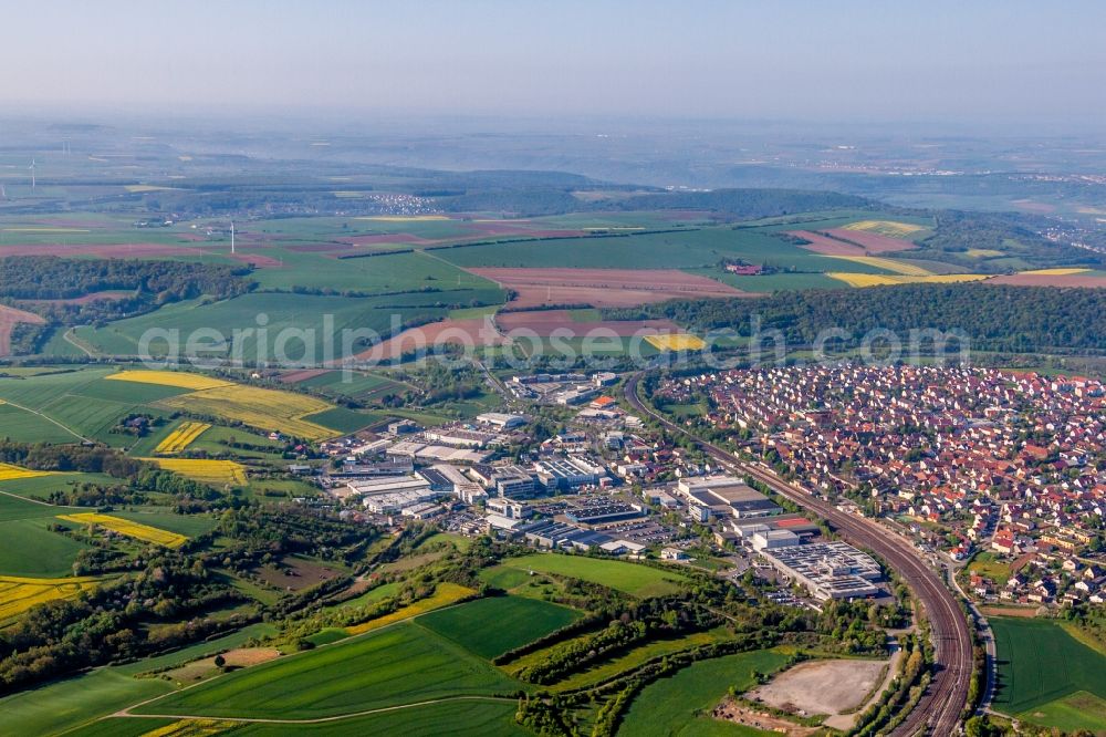 Würzburg from above - The district in the district Lengfeld in Wuerzburg in the state Bavaria, Germany