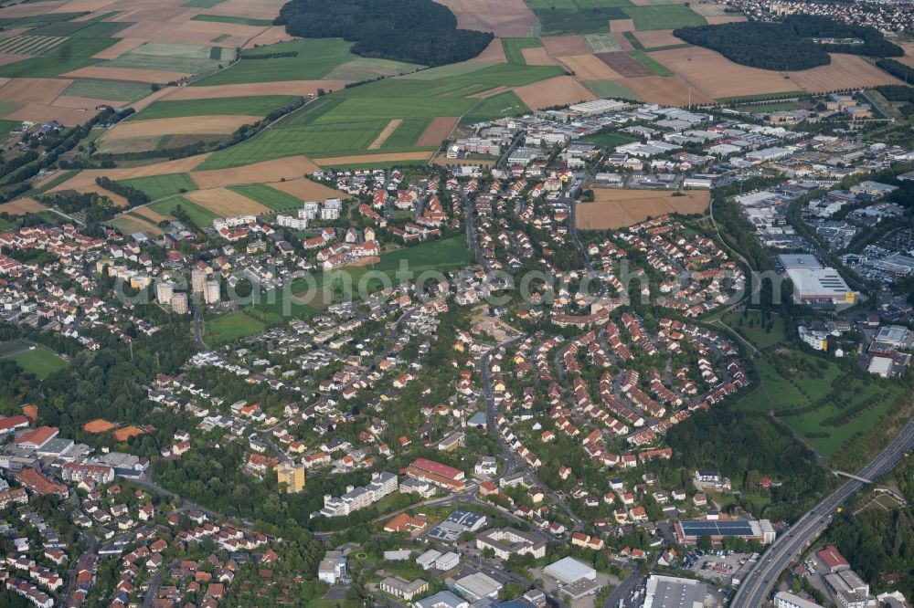 Würzburg from above - The district in the district Lengfeld in Wuerzburg in the state Bavaria, Germany