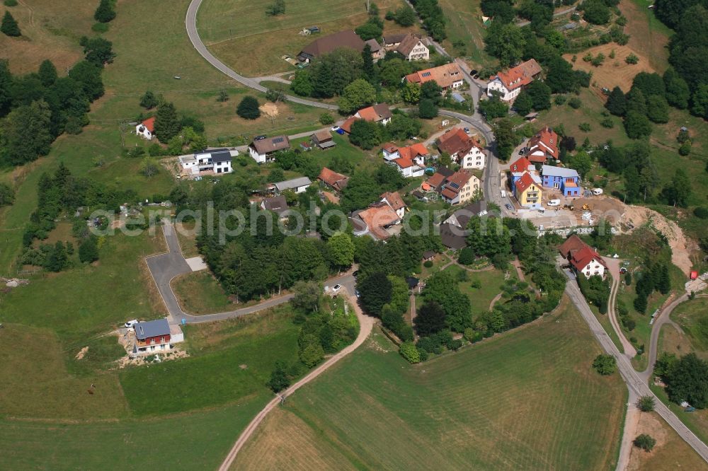 Schopfheim from above - The rural district Raitbach in Schopfheim in the state Baden-Wurttemberg, Germany