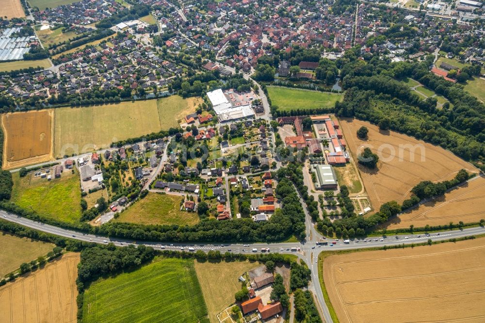 Drensteinfurt from the bird's eye view: The district Rinkerode in Drensteinfurt in the state North Rhine-Westphalia, Germany