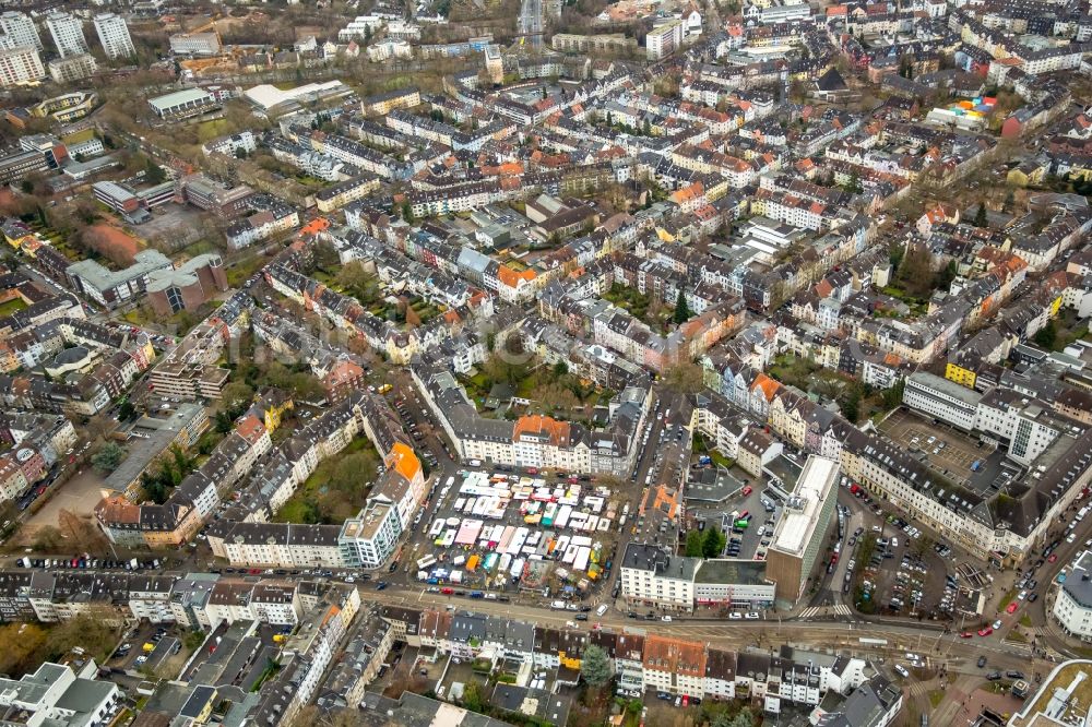 Aerial photograph Essen - District Ruettenscheid in Essen in the state North Rhine-Westphalia