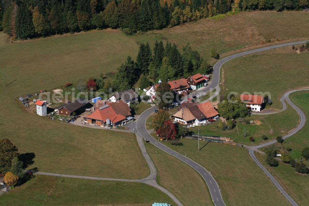 Schopfheim from above - Homestead and farm buildings in the district Schlechtbach in Schopfheim in the state Baden-Wuerttemberg