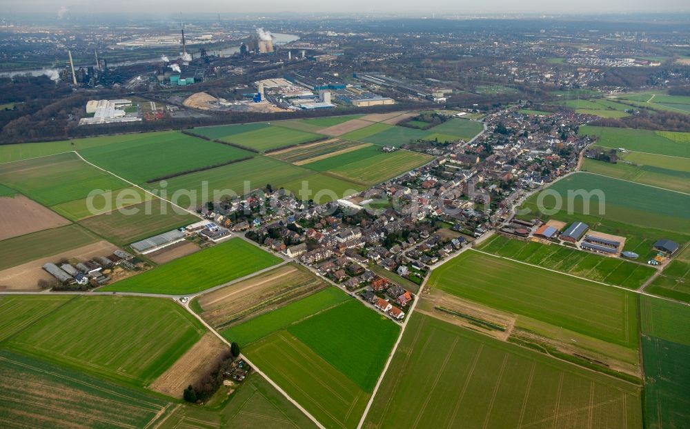 Aerial image Duisburg - Serm district a district of Muendelheim in Duisburg in North Rhine-Westphalia