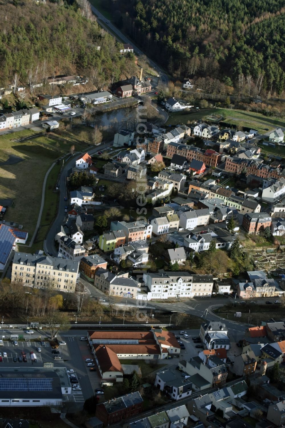 Zeulenroda-Triebes from the bird's eye view: The district Triebes in Zeulenroda-Triebes in the state Thuringia