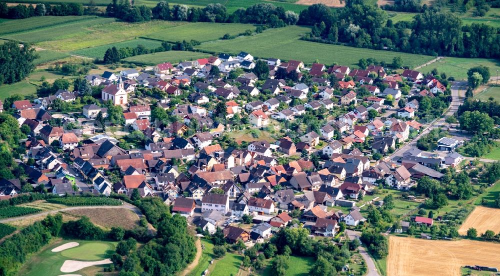 Aerial image Herbolzheim - The district Tutschfelden in Herbolzheim in the state Baden-Wurttemberg, Germany