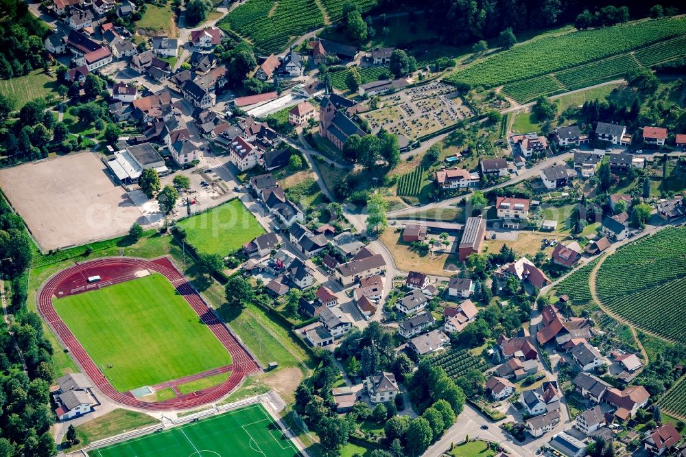 Kappelrodeck from above - The district Waldulm in Kappelrodeck in the state Baden-Wuerttemberg, Germany