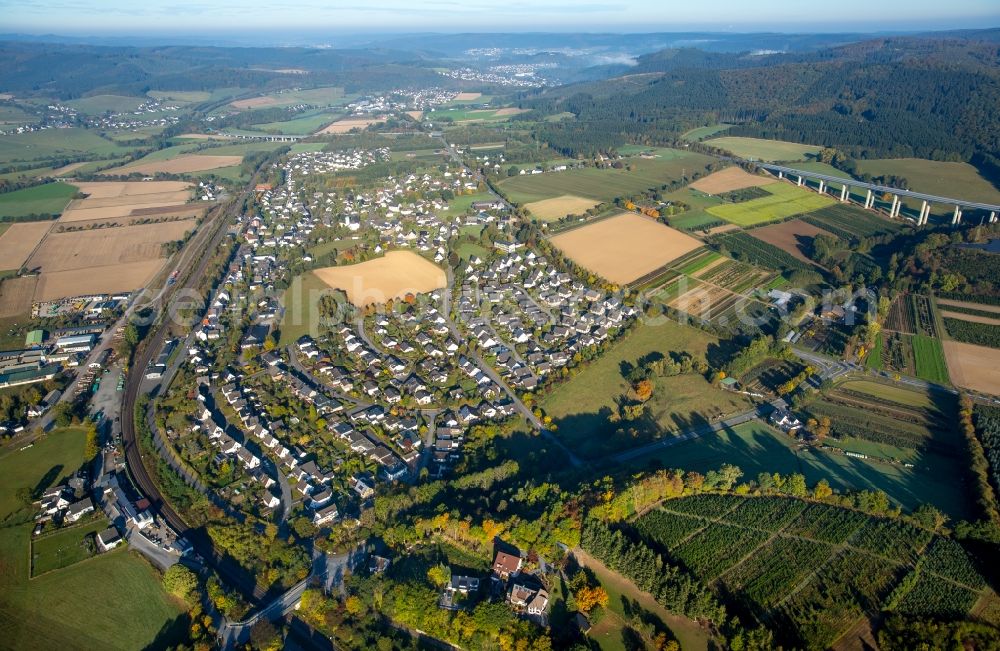 Meschede from above - The district Wennemen in Meschede in the state North Rhine-Westphalia