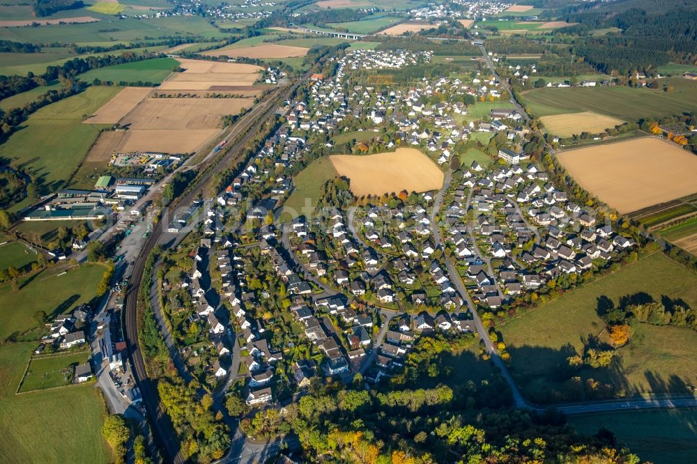 Meschede from the bird's eye view: The district Wennemen in Meschede in the state North Rhine-Westphalia