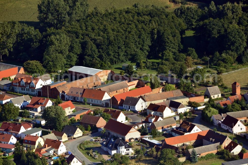 Aerial image Möckern OT Zeddenick - View of the district of Zeddenick in Moeckern in the state of Saxony-Anhalt