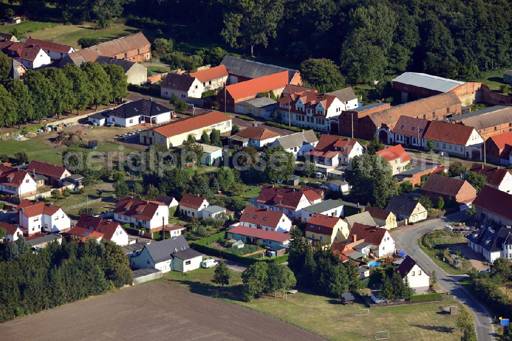 Aerial image Möckern OT Zeddenick - View of the district of Zeddenick in Moeckern in the state of Saxony-Anhalt