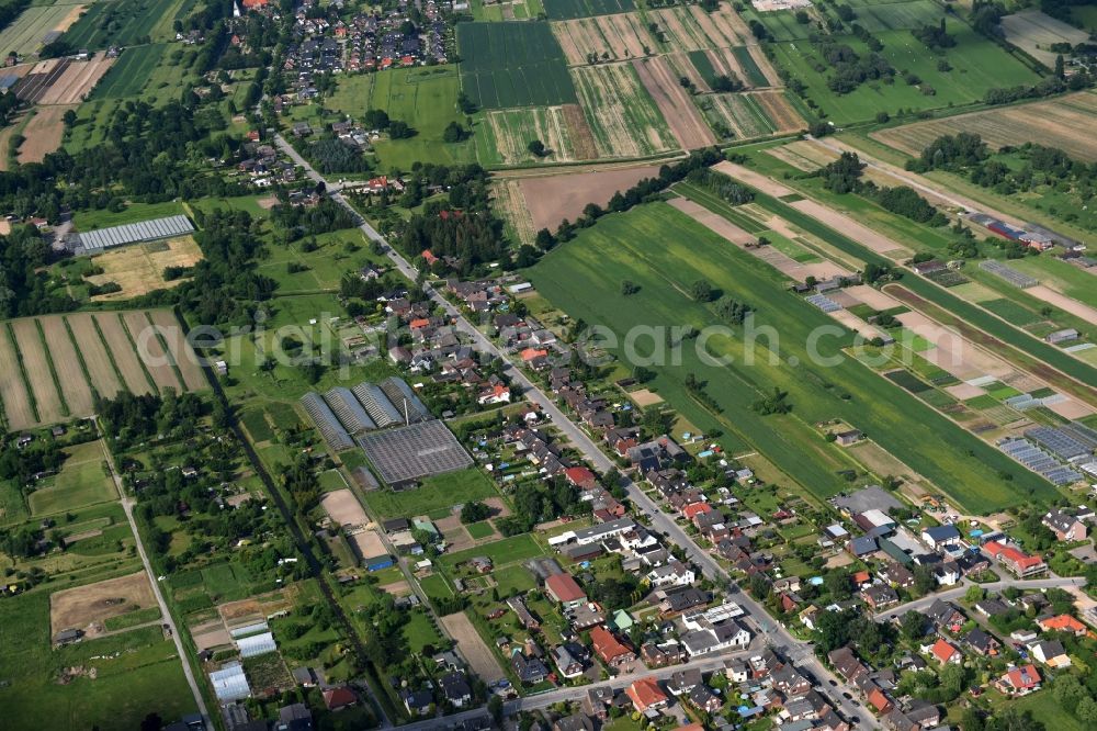 Aerial image Hamburg - The district Zollenspieck on Suederquerweg in Hamburg