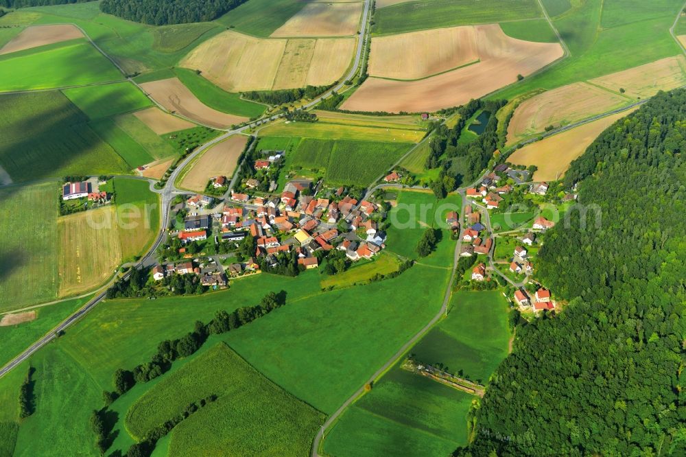 Maroldsweisach from above - View of the village of Allertshausen in the North of the borough of Maroldsweisach in the state of Bavaria