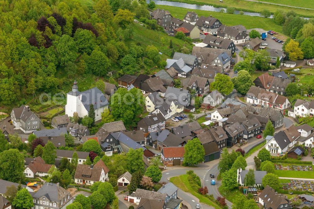 Bad Berleburg OT Arfeld from the bird's eye view: District view of Arfeld in Bad Berleburg in the state of North Rhine-Westphalia