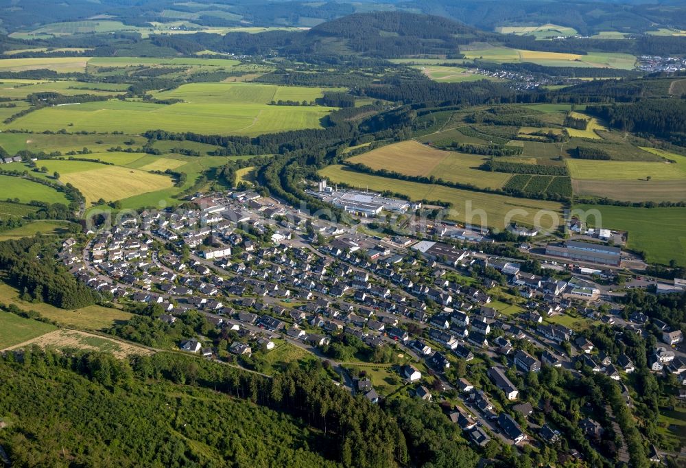 Schmallenberg OT Bad Fredeburg from above - District view of Bad Fredeburg in Schmallenberg in the state North Rhine-Westphalia