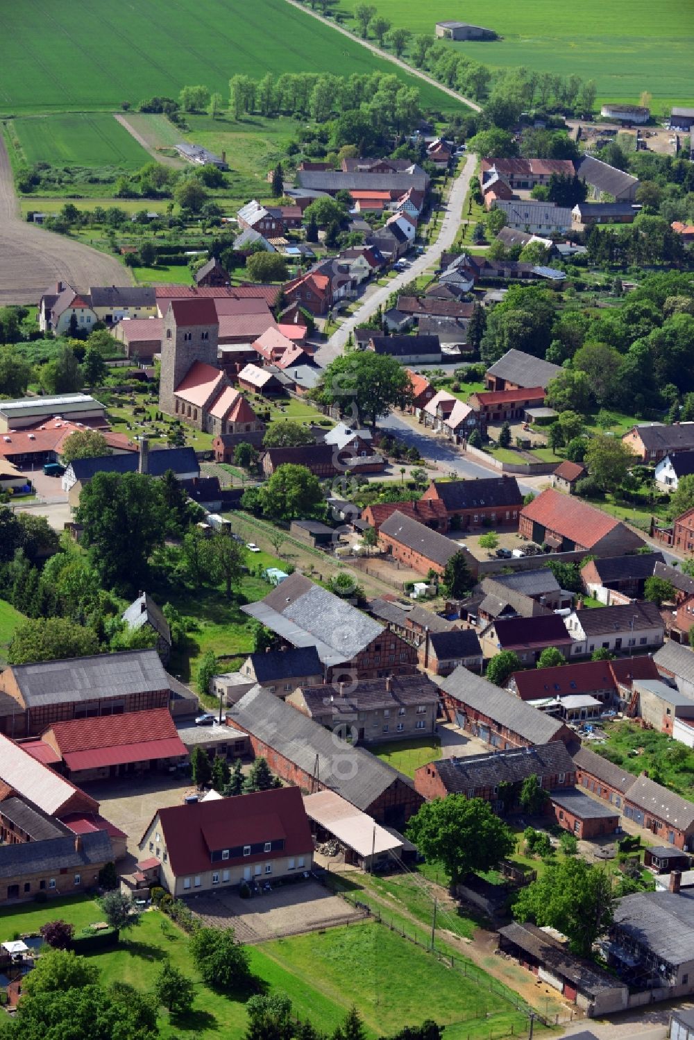 Aerial image Osterburg OT Erxleben - District view of Erxleben ( Altmark ) in Osterburg in the state of Saxony-Anhalt