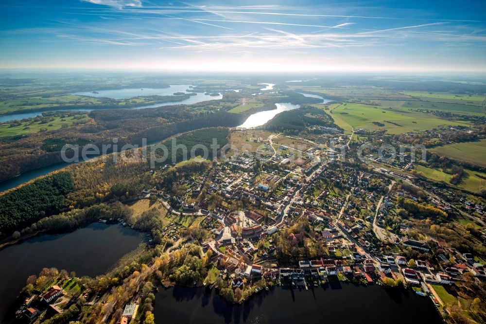 Aerial image Feldberger Seenlandschaft OT Fel - District view of Feldberg in Feldberger Seenlandschaft in the state Meclenburg-West Pomerania