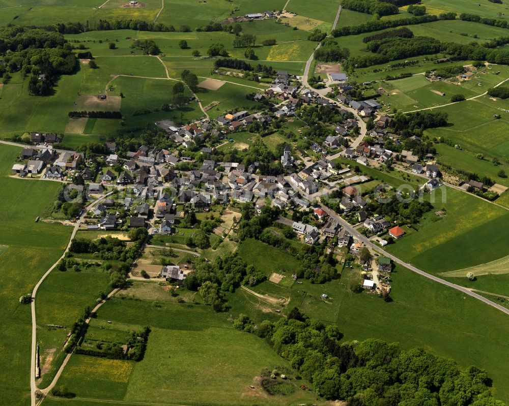 Berg from the bird's eye view: View of the Freisheim part of the borough of Berg in the state of Rhineland-Palatinate. Freisheim is located in the West of the borough - on the border to North Rhine-Westphalia - and is surrounded by forest and agricultural land