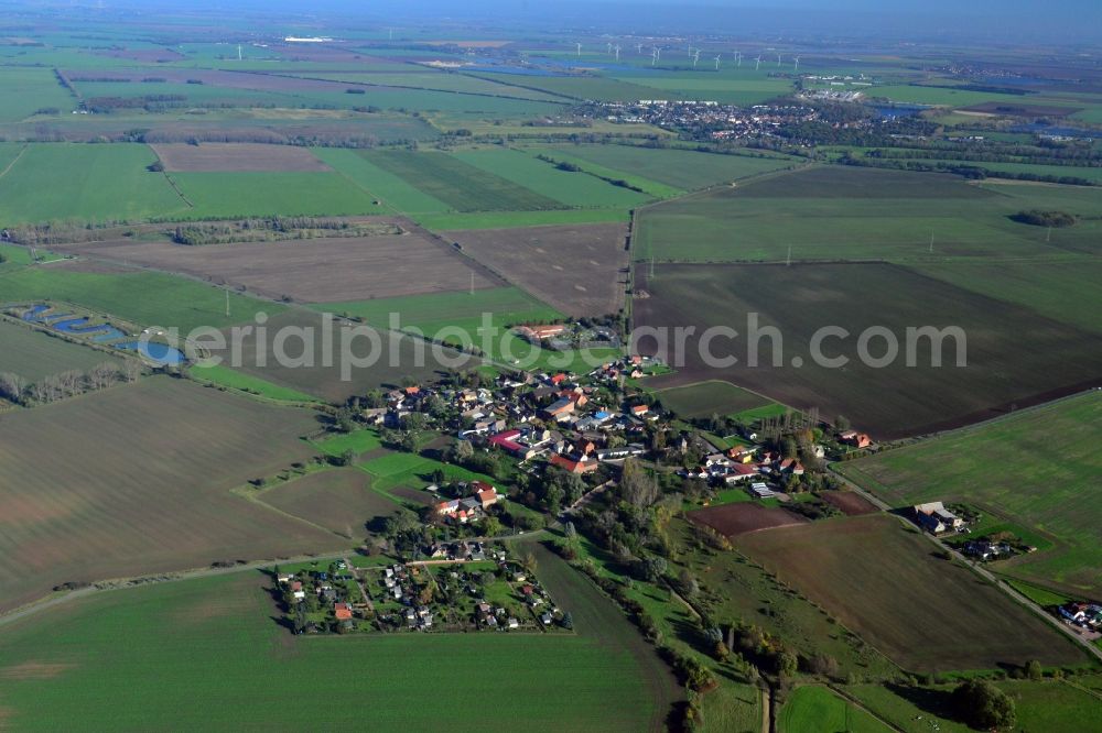 Könnern OT Hohenedlau from the bird's eye view: District view of Hohenedlau in Koennern in the state Saxony-Anhalt