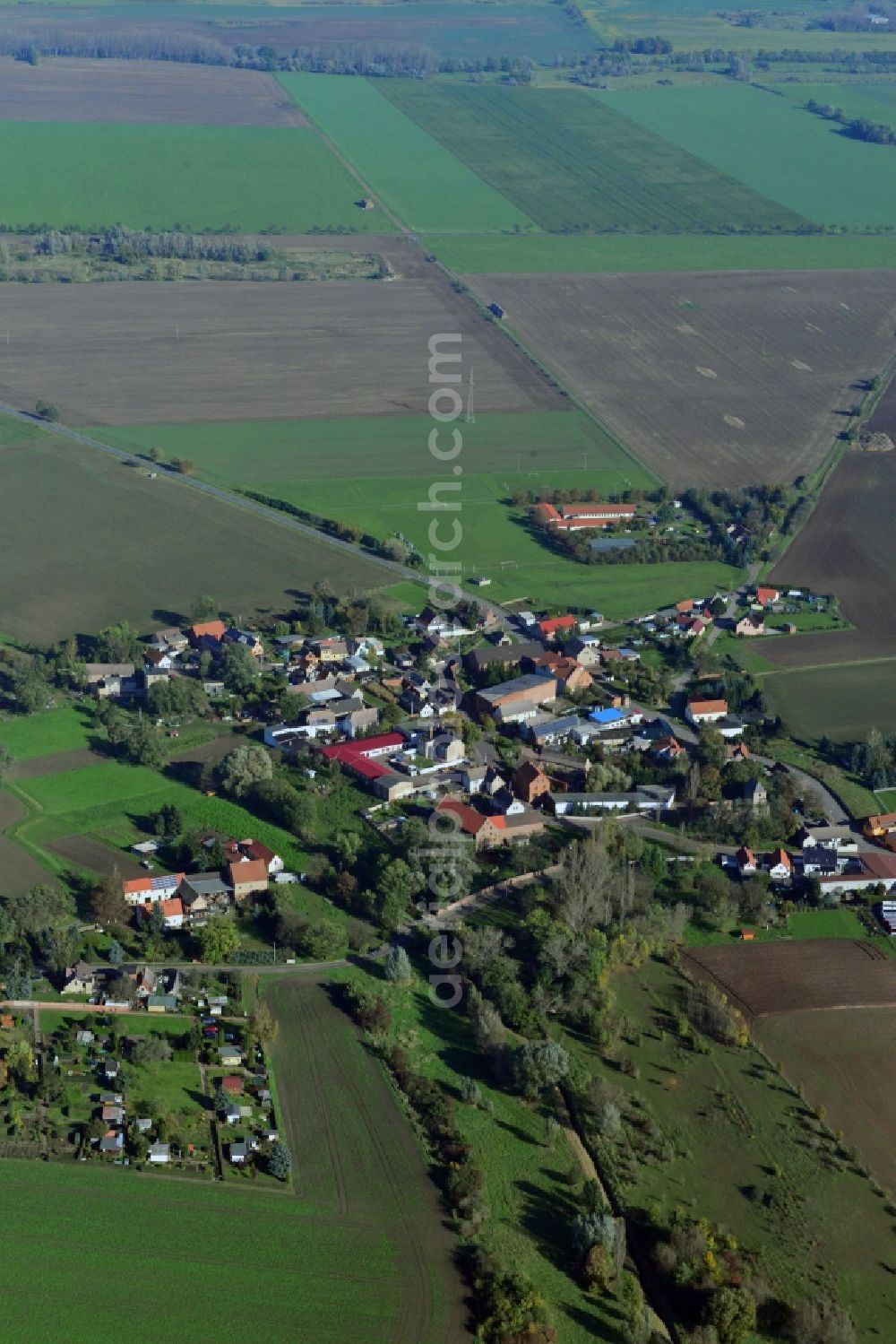 Aerial image Könnern OT Hohenedlau - District view of Hohenedlau in Koennern in the state Saxony-Anhalt