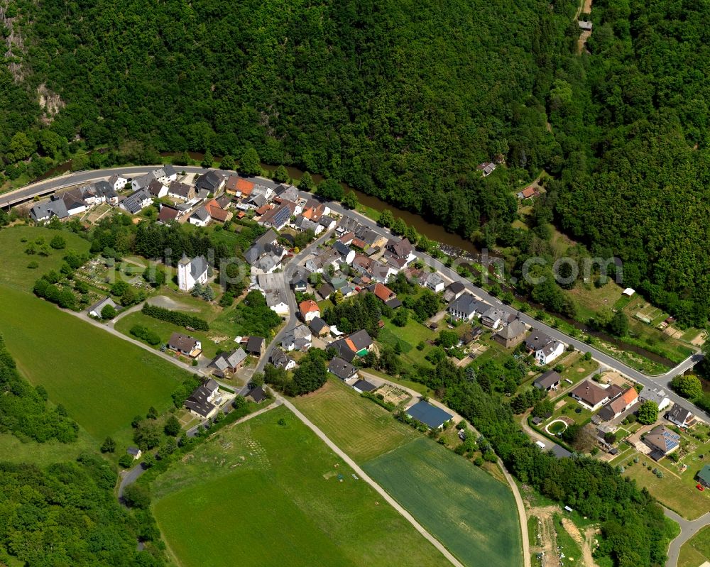 Kellenbach from the bird's eye view: View of Kellenbach on Mount Wilson in the state of Rhineland-Palatinate. Kellenbach is located on the Hunsrueck Slate and Castle Road