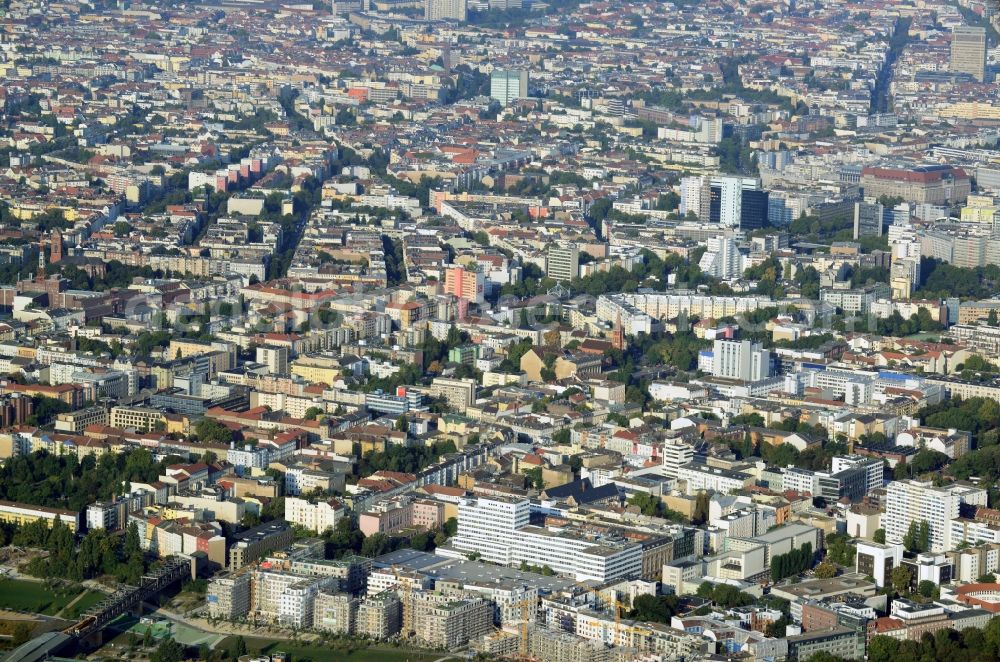 Aerial image Berlin OT Kreuzberg - District view of Kreuzberg in Berlin