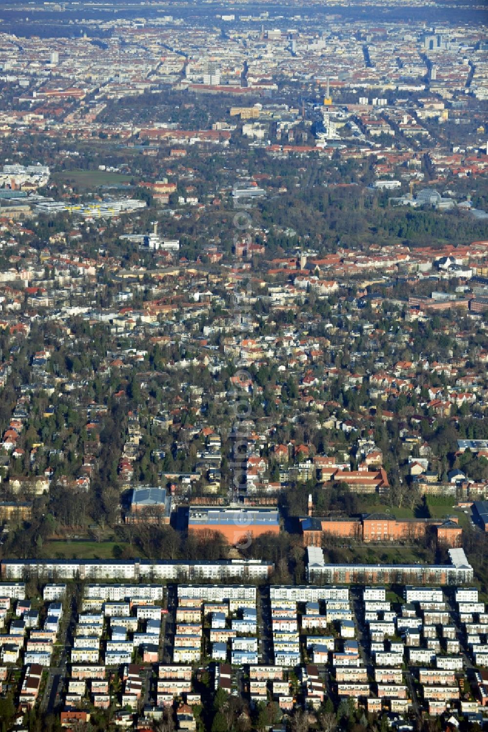 Berlin OT Lichterfelde from above - District view of Lichterfelde in Berlin