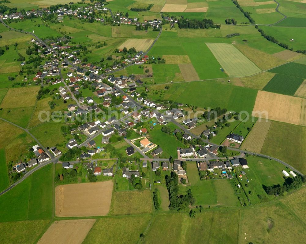 Aerial photograph Asbach - View of the Limbach part of Asbach in the state of Rhineland-Palatinate. The borough and municipiality Asbach is located in the county district of Neuwied in the Niederwesterwald forest region between the Nature parks Rhine-Westerwald and Bergisches Land. Limbach today is a residential village with single and multi-family homes