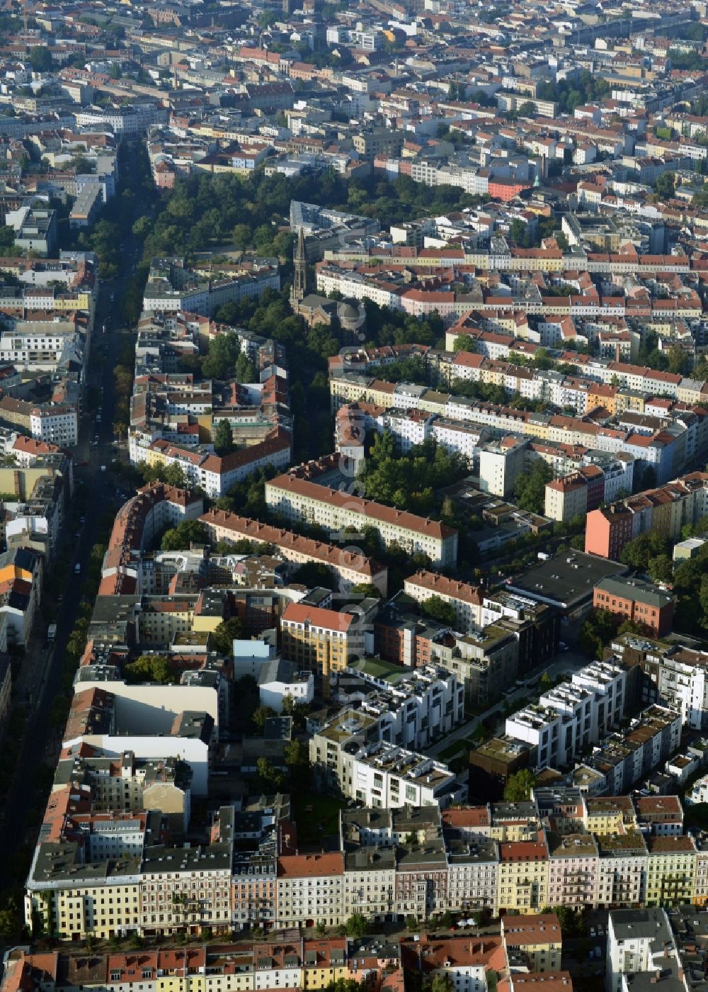 Aerial image Berlin OT Mitte - District view of Mitte in Berlin