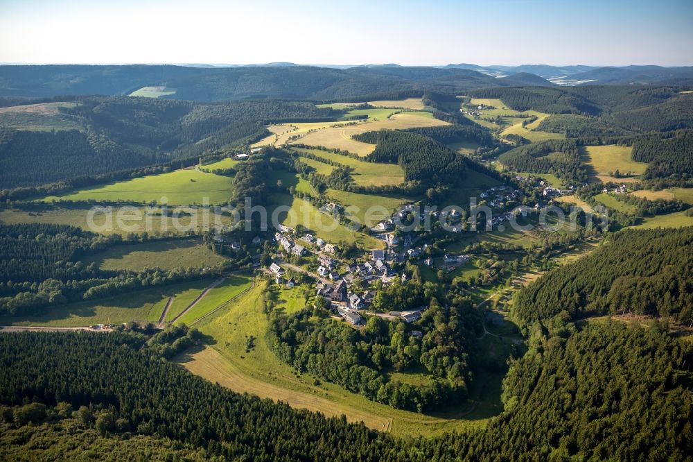 Schmallenberg OT Nordenau from above - Dsrict view of Nordenau in Schmallenberg in the state North Rhine-Westphalia