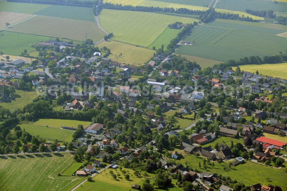 Aerial photograph Soest - View of the Ostoennen part of the town of Soest in the state North Rhine-Westphalia. Ostoennen is agriculturally informed and surrounded by fields, meadows and trees