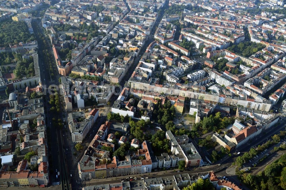 Berlin OT Prenzlauer Berg from the bird's eye view: District view of Prenzlauer Berg in Berlin