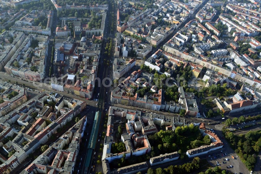 Aerial image Berlin OT Prenzlauer Berg - District view of Prenzlauer Berg in Berlin