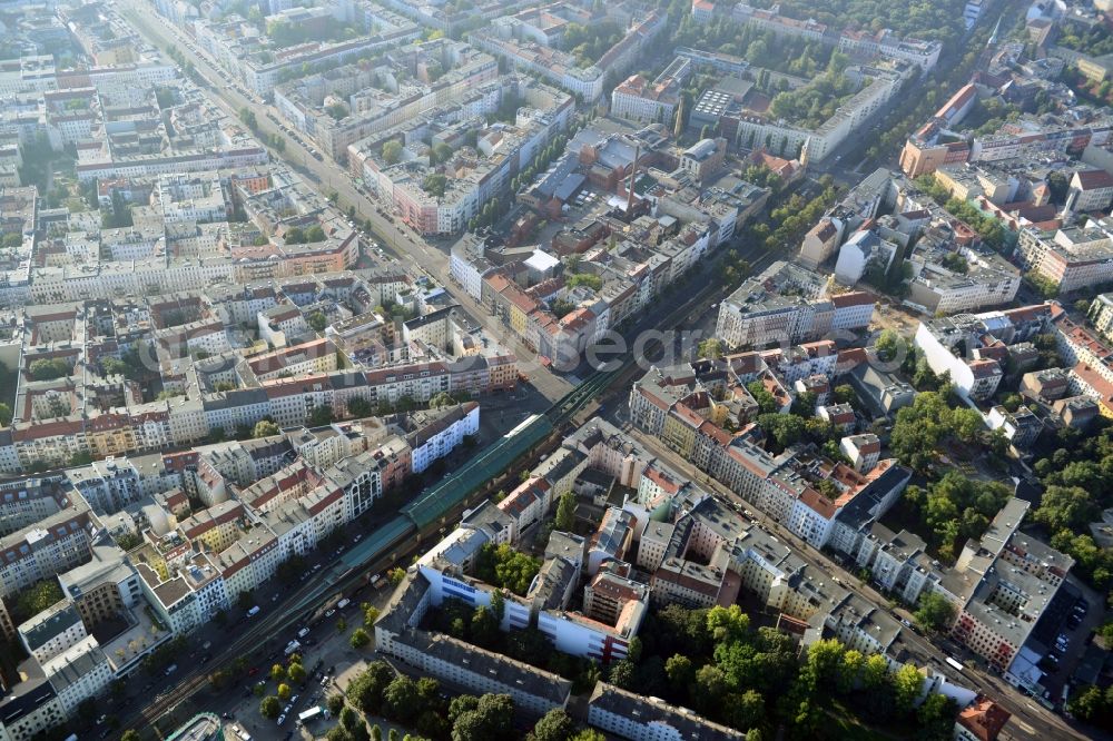 Berlin OT Prenzlauer Berg from above - District view of Prenzlauer Berg in Berlin