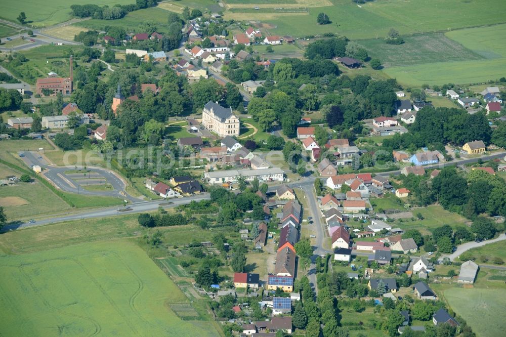 Aerial image Nauen - View of the Ribbeck part of the town of Nauen in the state of Brandenburg. The town is located in the county district of Havelland. Ribbeck is known for the castle from the 19th century, located in its centre