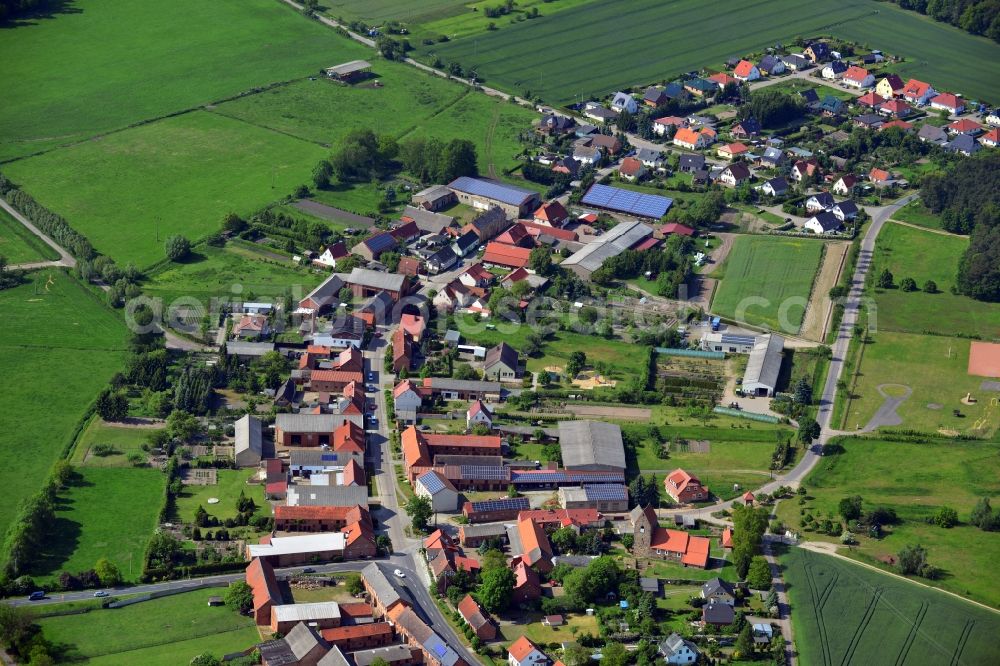 Bismark ( Altmark ) OT Schernika from the bird's eye view: District view of Schernikau in Bismark ( Altmark ) in the state of Saxony-Anhalt